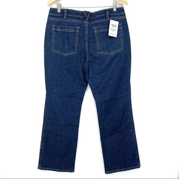 Duluth Trading Co Women’s Flex Boot Cut Jeans Medium Dark Wash New Nwt Size 12 - Picture 2 of 16